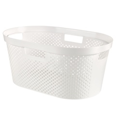Curver Recycled Infinity Dots Laundry Basket - 40L White - STX-101899 