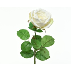 Kaemingk Silk Rose Open On Stem - 68cm White - STX-102147 
