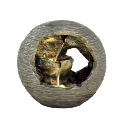 Kaemingk LED Poly Bowl Rock Fountain - Grey - STX-102363 