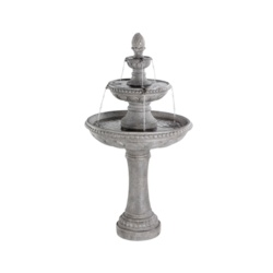 Kaemingk Poly 3 Tier Fountain - Stone Wash - STX-102369 