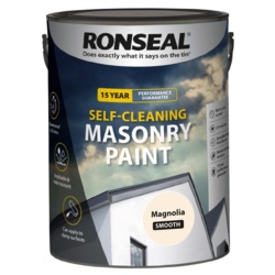 Ronseal Self Cleaning Smooth Masonry Paint - 5L Magnolia - STX-102543 