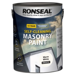 Ronseal Self Cleaning Smooth Masonry Paint - 5L Warm White - STX-102545 