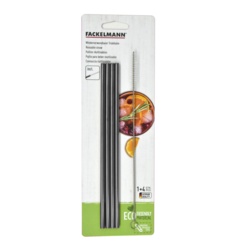 Fackelmann Stainless Steel Straw Set 4 - Straight - STX-102940 