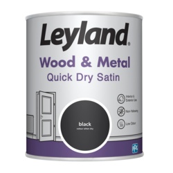 Leyland Wood & Metal Quick Dry Satin 750ml - Black - STX-102947 