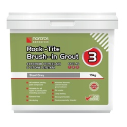 Norcros Rock Tite Brush In Grout - 15kg Steel Grey - STX-103962 