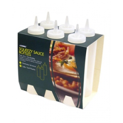 Sunnex Clear Sauce Bottles - 8oz, 6 Pack - STX-104081 