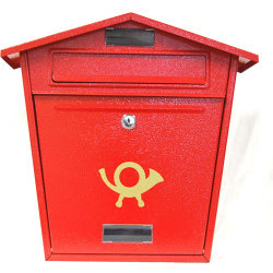 Aboria Galvanised Post Box - Red - STX-104341 