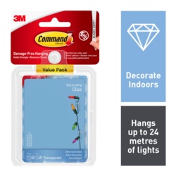 Command Clear Decorating Clips With Clear Strips - Value Pack - STX-104343 