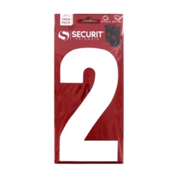 Securit White Self Adhesive Wheelie Bin Numbers Pack 2 - No 2 - STX-104461 