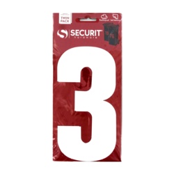 Securit White Self Adhesive Wheelie Bin Numbers Pack 2 - No 3 - STX-104462 