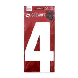 Securit White Self Adhesive Wheelie Bin Numbers Pack 2 - No 4 - STX-104463 