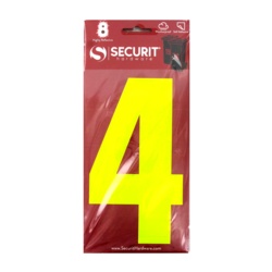 Securit Hi Vis Self Adhesive Wheelie Bin Numbers - No 4 - STX-104475 