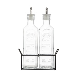 Kilner Oil Bottles & Metal Rack - Set 2 - STX-104992 
