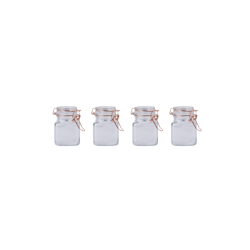 Sabichi Copper Clip Top Glass Jars - Set 4 - STX-105038 