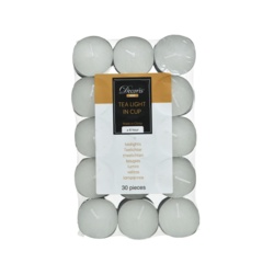 Kaemingk White Wax Tealights - Pack 30 - STX-105142 