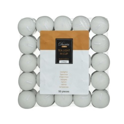 Kaemingk White Wax Tealights - Pack 50 - STX-105143 