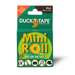 Duck Tape Black Mini Roll - 25mm x 10m - STX-105544 