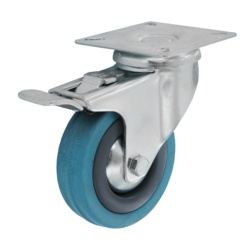 Smiths Ironmongery Swivel Castor Wheel With Brake - 100mm - STX-105646 