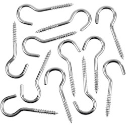 SupaFix Steel Screw Hooks ZP Pack 40 - 55mmxNo.8 - STX-105854 