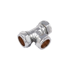 Securplumb Compression Equal Tee Chrome Plated - 15mm - STX-106266 