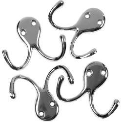 SupaFix Steel Twin Robe Hooks - CP - STX-106490 