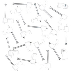 SupaLec Cable Clips Flat Pack of 100 - 3 x 5mm - White - STX-107859 