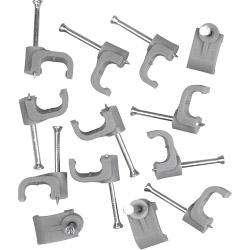 SupaLec Cable Clips Flat Pack of 100 - 1.5mm - Grey - STX-107894 