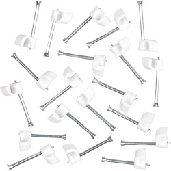 SupaLec Cable Clips Round Pack of 100 - 3.5mm - White - STX-107950 