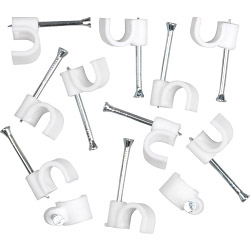 SupaLec Cable Clips Round Pack of 100 - 7mm - White - STX-107996 