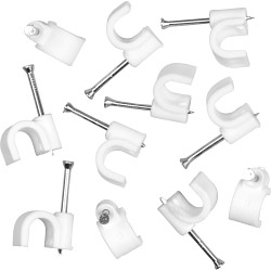 SupaLec Cable Clips Round Pack of 100 - 8mm - White - STX-108000 