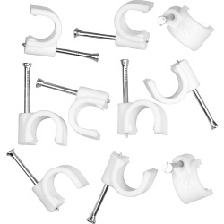 SupaLec Cable Clips Round Pack of 100 - 9mm - White - STX-108016 