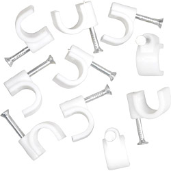 SupaLec Cable Clips Round Pack of 100 - 10mm - White - STX-108022 