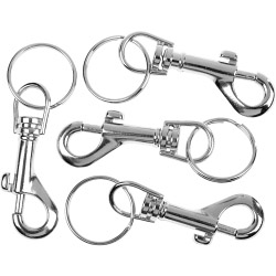 SupaFix Hipster Key Rings Steel - 70mm - Nickel - STX-108840 