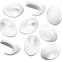 SupaFix Self Adhesive Oval Hooks - Large - White - STX-110561 