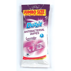 Duzzit Anti Bacterial Wipes - X-Large Lavender Pack 30 - STX-131456 