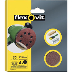 Flexovit Eccentric Discs - 6 Pack (125mm) - 80g (Medium) - STX-136344 