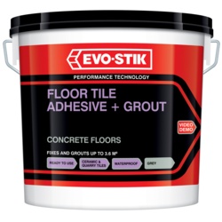 Evo-Stik Tile A Floor Adhesive & Grout for Concrete Floors - Charcoal Grey - 10L - STX-143237 
