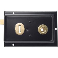 Sterling Rim Lock Black - 6" x 4" - STX-143250 