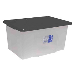 TML 50L Clear Storage Box & Black Lid - STX-148647 