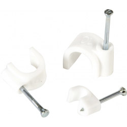 SupaLec Cable Clips Round Pack 20 - 4mm - White - STX-190875 