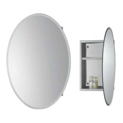 SP Loren Oval Mirrored Cabinet 450mm - W - 450mm H - 650mm D - 120mm - STX-195287 