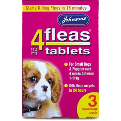Johnsons Vet 4fleas Tablets for Puppies & Small Dogs - 3 Treatment Pack - STX-201000 