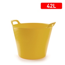 Plasticforte Recycled Flexi Tub - 42L - Yellow - STX-301525 