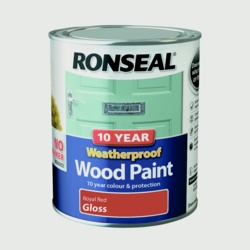Ronseal 10 Year Weatherproof Gloss Wood Paint - 750ml Royal Red - STX-301769 