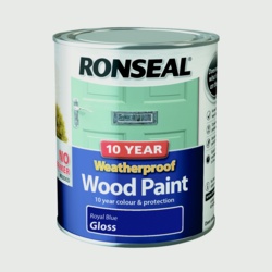 Ronseal 10 Year Weatherproof Gloss Wood Paint - 750ml Royal Blue - STX-301788 