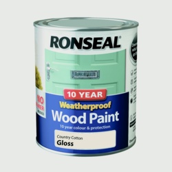 Ronseal 10 Year Weatherproof Gloss Wood Paint - 750ml Country Cotton - STX-301862 