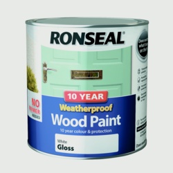 Ronseal 10 Year Weatherproof Gloss Wood Paint - 2.5L White - STX-301900 