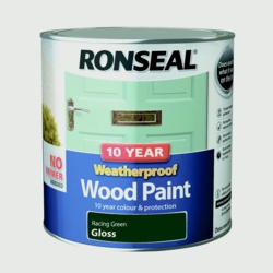 Ronseal 10 Year Weatherproof Gloss Wood Paint - 2.5L Racing Green - STX-301956 