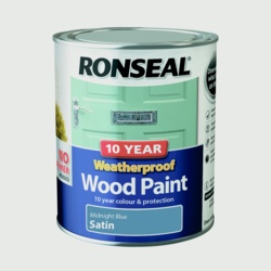 Ronseal 10 Year Weatherproof Satin Wood Paint - 750ml Midnight Blue - STX-302013 