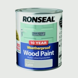 Ronseal 10 Year Weatherproof Satin Wood Paint - 750ml Grey Stone - STX-302070 
